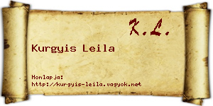 Kurgyis Leila névjegykártya